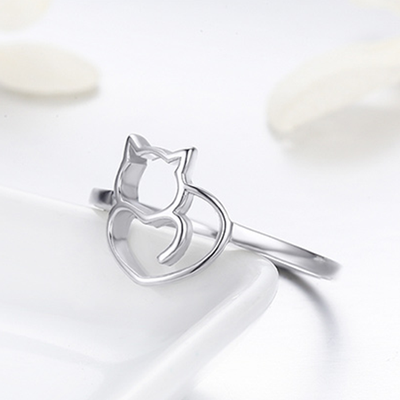 Silver Cat Ring